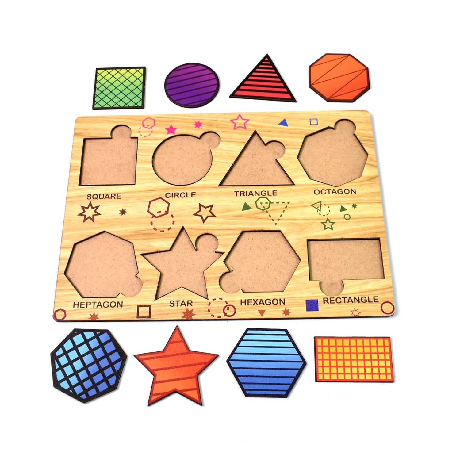 Wooden Triangles Puzzle Learning Educational Board (1 Set  2820 Cm) Wooden Triangles Puzzle Learning Educational Board (1 Set  2820 Cm)